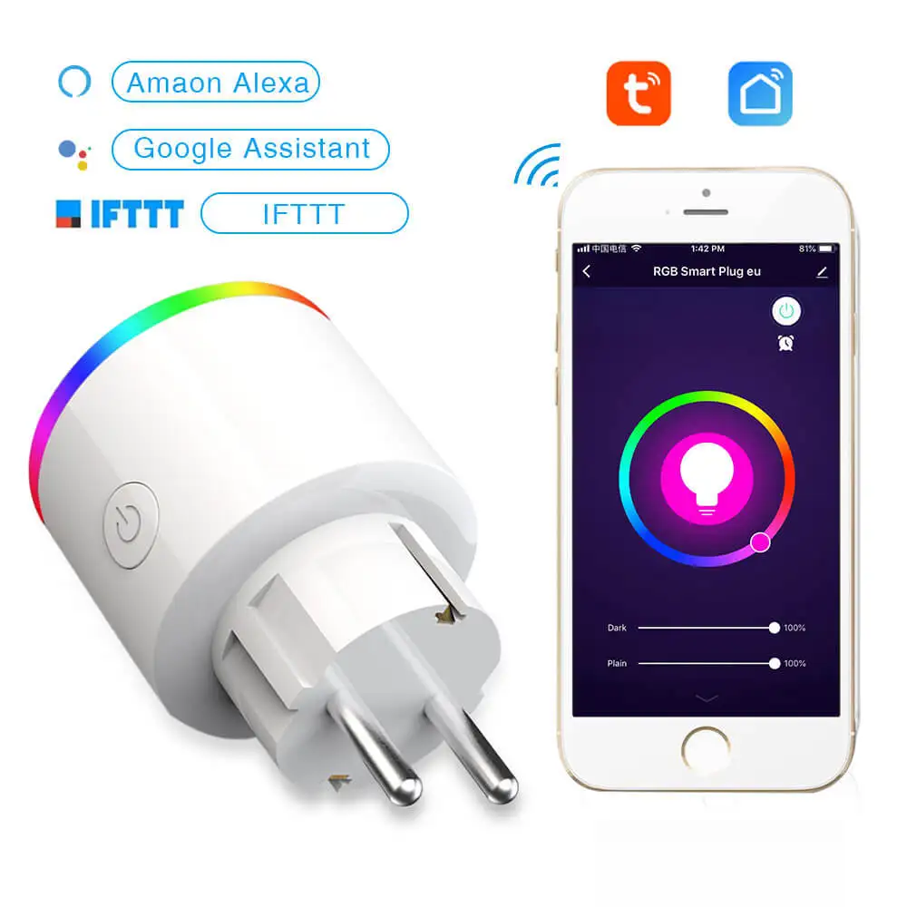 Tuya умная вилка RGB лампа для сцены wifi мобильный телефон переключатель