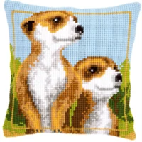 TH animals 002 DIY Набор для рукоделия Подушка с вышивкой из акриловой пряжи Гобелен Холст Подушка спереди вышивка крестом наволочка - Цвет: Лиловый