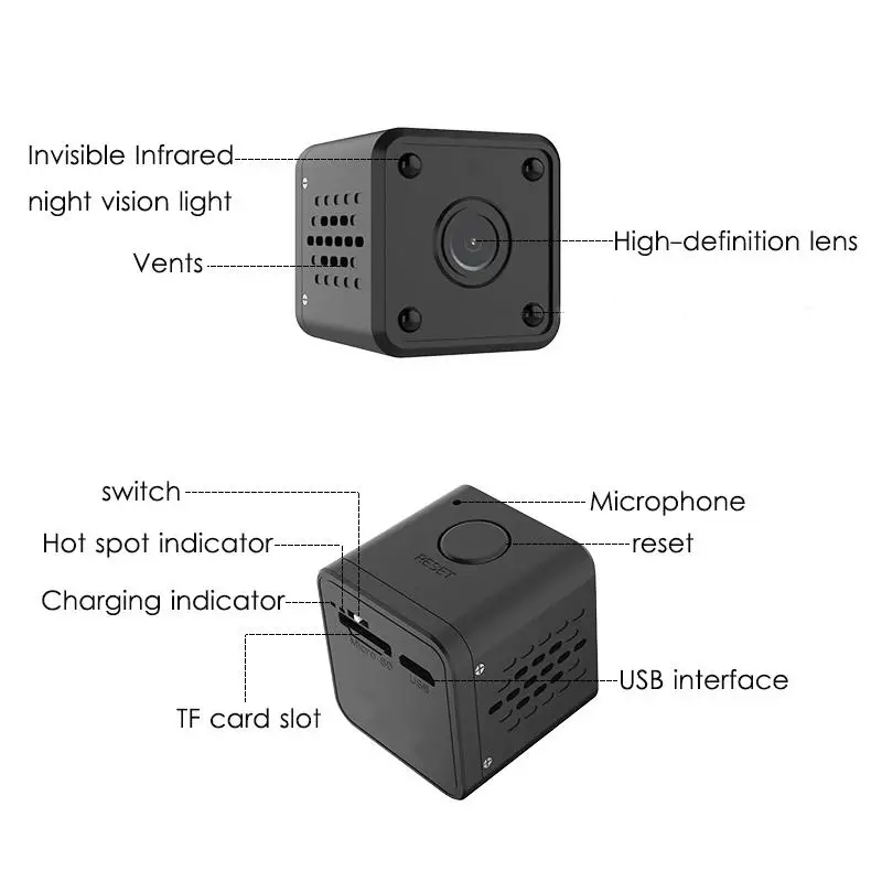 HDQ9 WiFi мини камера 1080P Full HD Беспроводная видеокамера с датчиком движения ночного