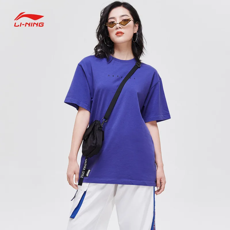 Женская баскетбольная Футболка Li-Ning BAD FIVE 100% хлопок дышащая свободная с