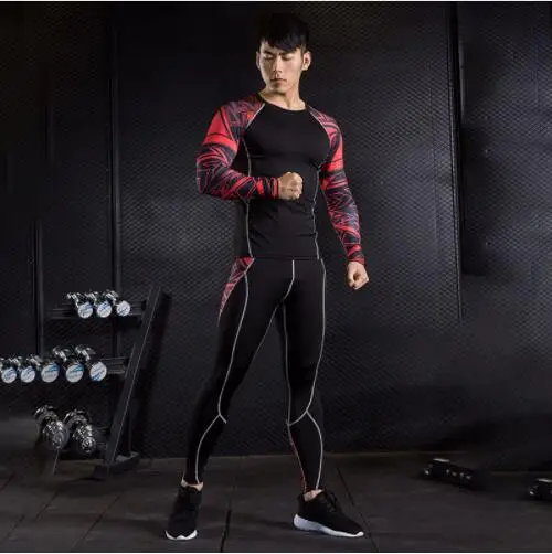 

MMA compression Clothing brand Teen Wolf head 3D Printed Shirts crossfit T-Shirt + leggings 2 piece tracksuit rashgard kit S-4XL