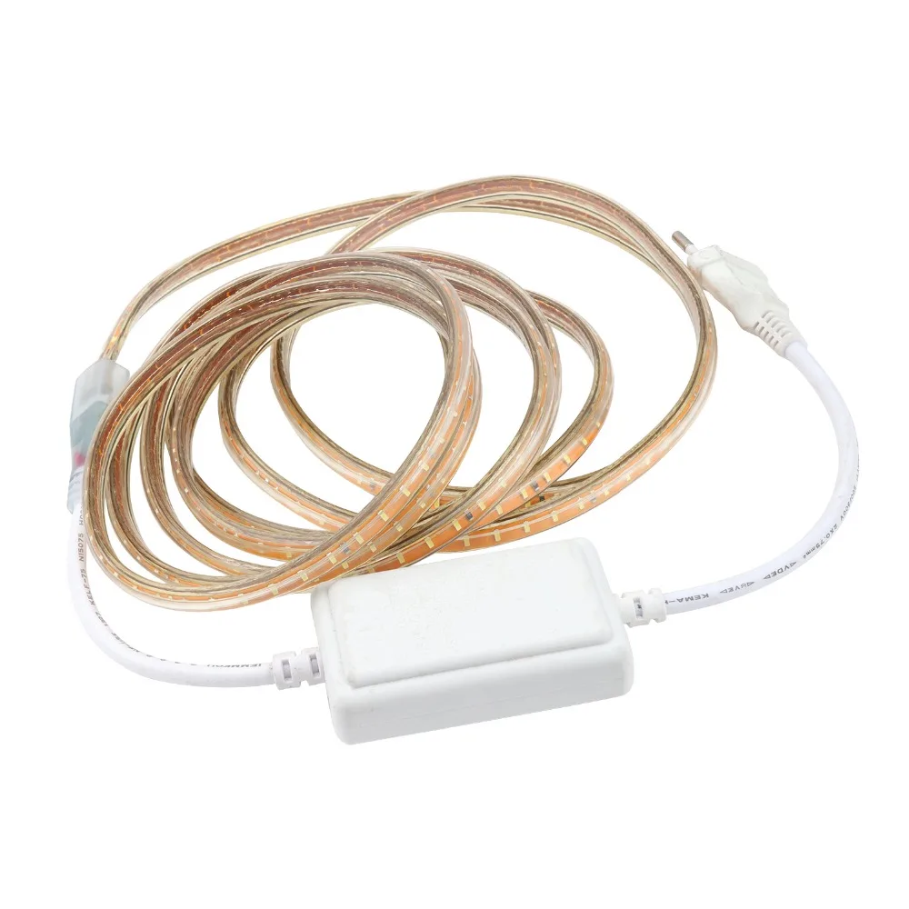 

SMD3014 LED Strip RGB 220V Flexible Waterproof Ribbon Power Plug With Controller 120Leds/M Ledstrip Light White/Warm White JQ