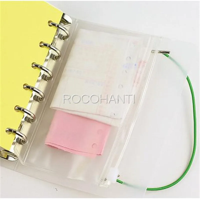 20Pcs A5/A6/A7 PVC Zipper Case Bill Pouch Name Card Gift Packaging Bag Travel Ring Binder Planner Notebook Filler Organizer | Дом и сад