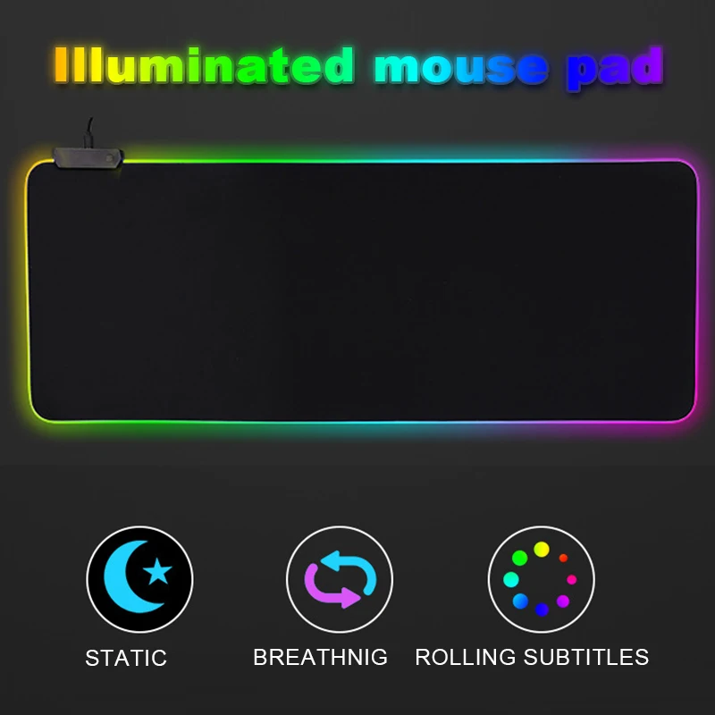 80*30 см игровой коврик для мыши геймер резиновый RGB свет подсвеченные мышки