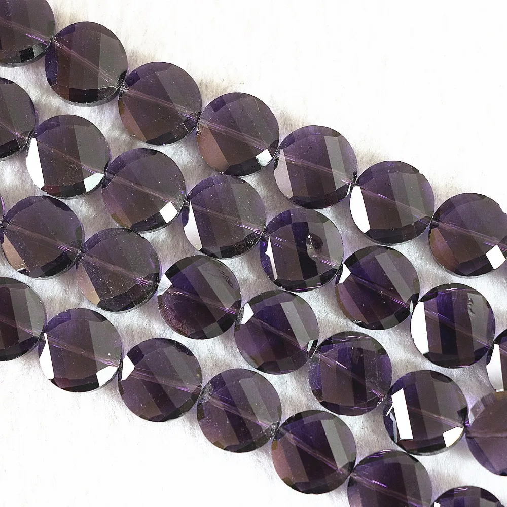 Фиолетовые фиолетовые Хрустальные стеклянные бусины 14 мм круглые пуговицы для