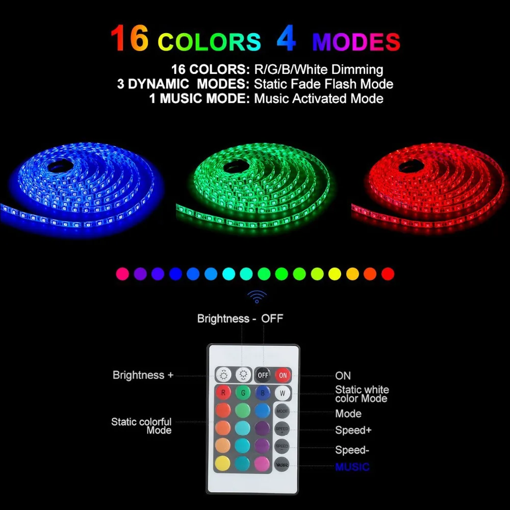 Bluetooth Светодиодные ленты свет 32.8ft/10 м Гибкая RGB комплект 5050 SMD 600 светодиодный s