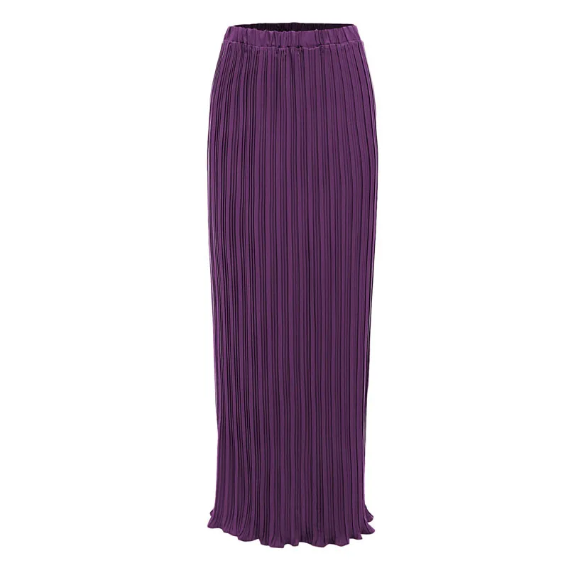 Faldas Largas Verano Mujer Moda Весна Осень Корейская женская шифоновая плиссированная длинная Макси юбка Jupe Longue Femme мусульманские юбки