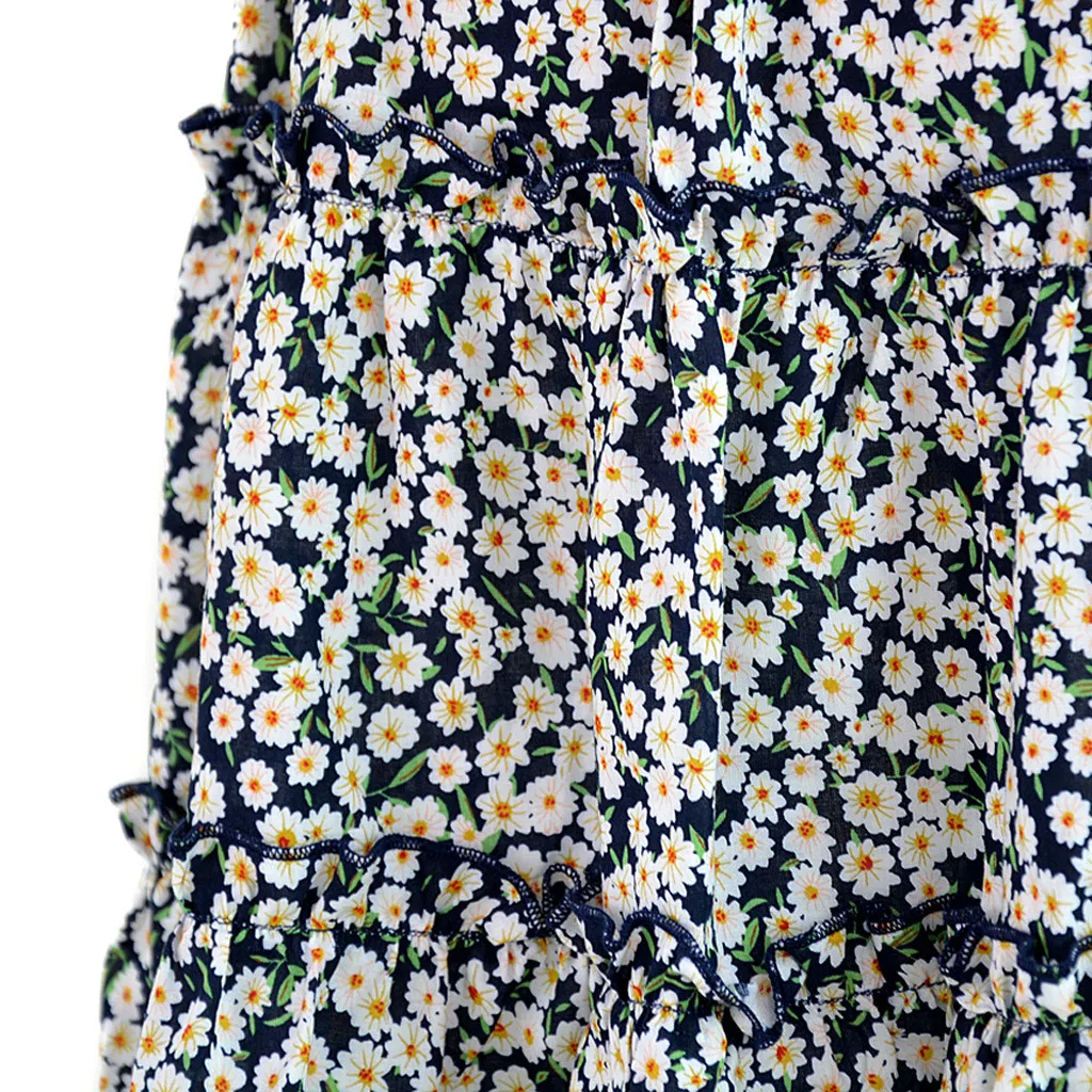 Женская летняя юбка с высокой талией повседневная короткая пляжная оборками и