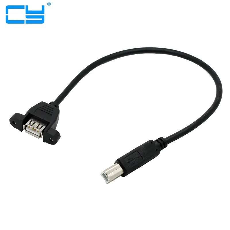 5 шт./набор Mini USB Impressora B Tipo Cabo de Extensao Macho Femea Jack com Furos Parafuso Fixo 30 см 50 100 см|cabo impressora usb|cabo