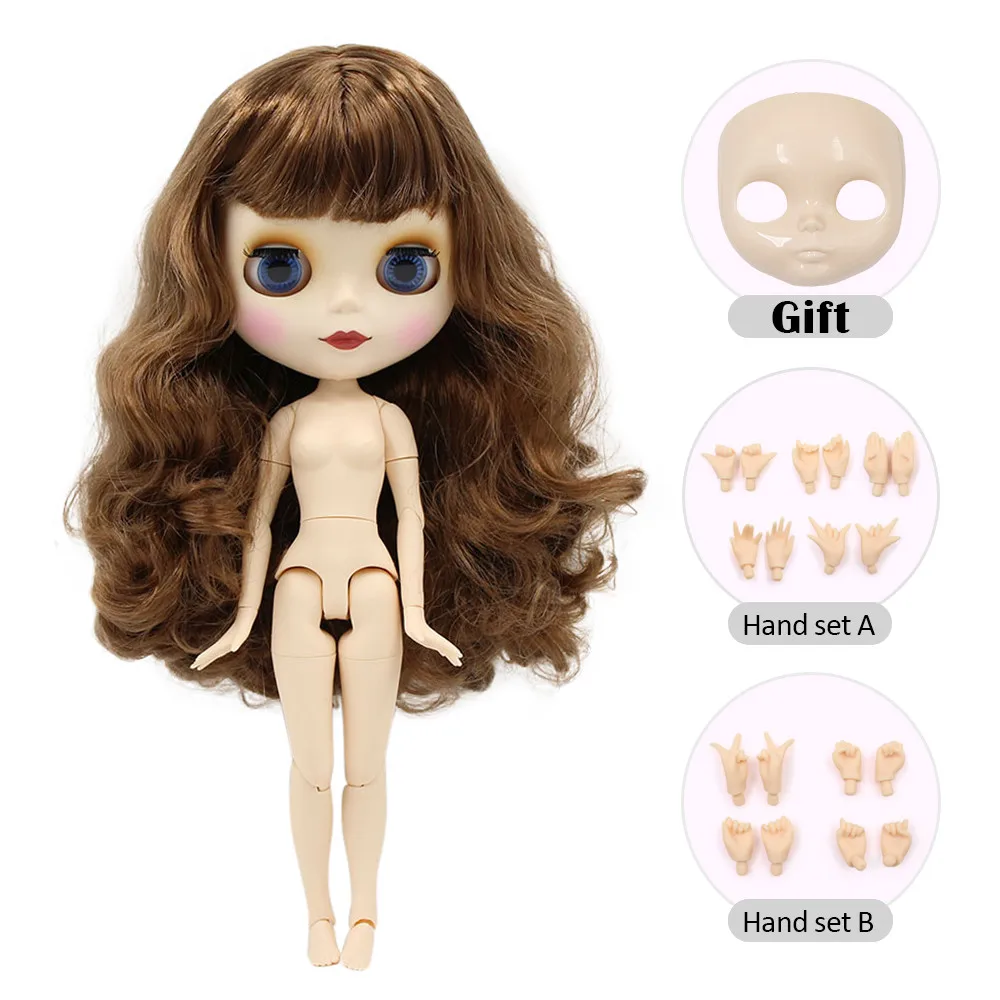 Ледяная фабрика blyth кукла Обнаженная 1/6 BJD кукла Нормальная и суставная тело руки набор AB без макияжа Лицевая панель как подарок - Цвет: 9158-joint body