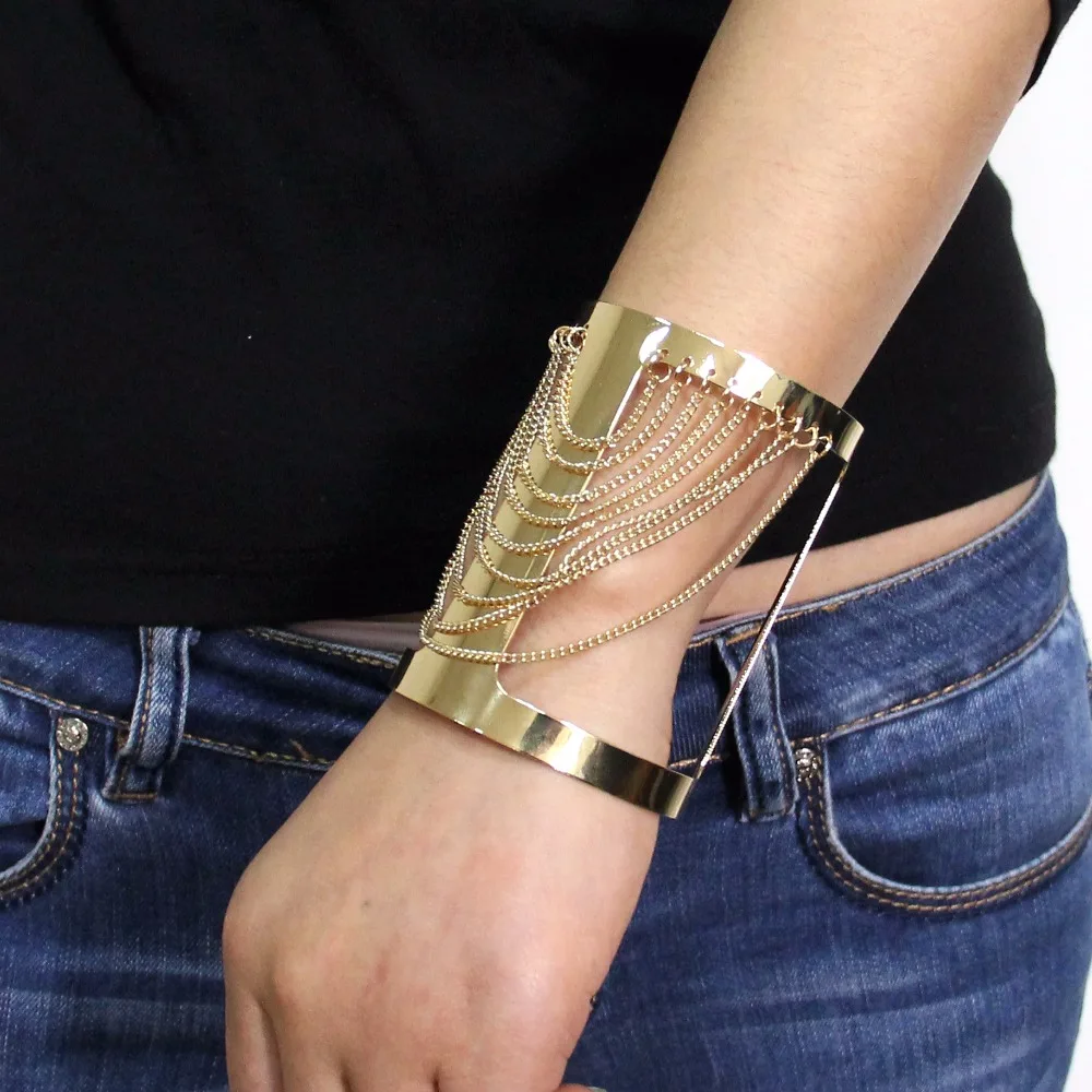 MANILAI уникальный дизайн Manchette браслеты для женщин эффектная Ювелирная цепочка из