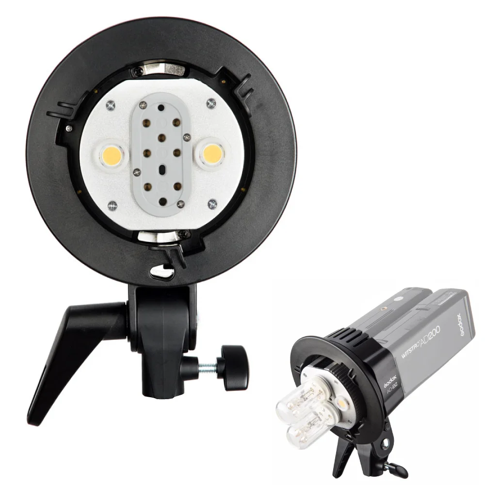 Godox WITSTRO AD B2 AD200 Dual Power Flash Head Bowens Mount Double Tube светильник Bracket for Speedlite|Аксессуары для