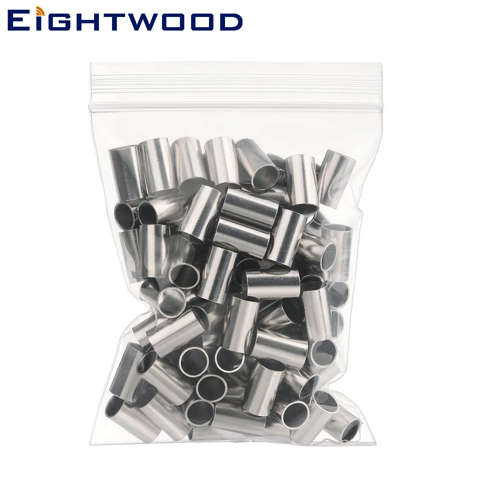 

Eightwood 100PCS Crimp Sleeve Ferrule Pleated Tube Pipe For KSR240 KSR200 Cable Connector