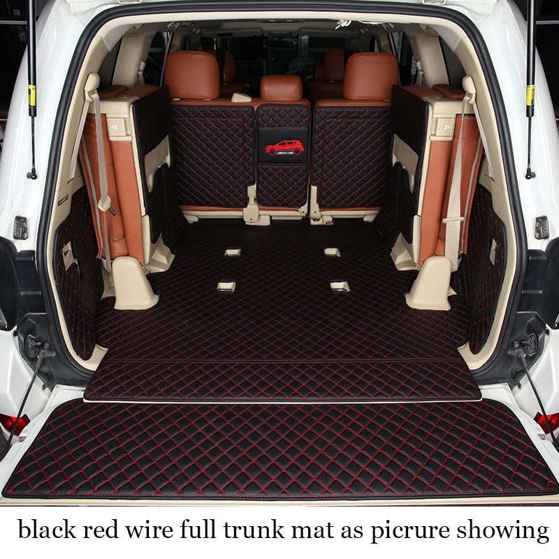 

luxury fiber leather car trunk mat for toyota land cruiser 2010 2011 2012 2013 2014 2015 2016 2017 2018 lc200 car accessories