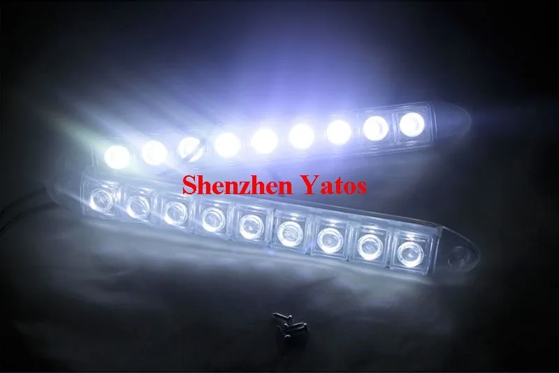 2Pcs 12V Universal 12W Bendable 12 LED Waterproof Flexible DRL Daytime Running Light Fog Warning Lamp |