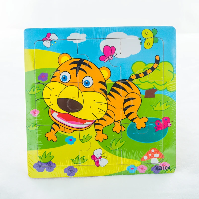 Baby Cartoon Animal Wooden Jigsaw Puzzles Board Children Kids Toys Educational Early Learning Fun Games Tiger Bee Frog Cow Koala|wooden jigsaw
