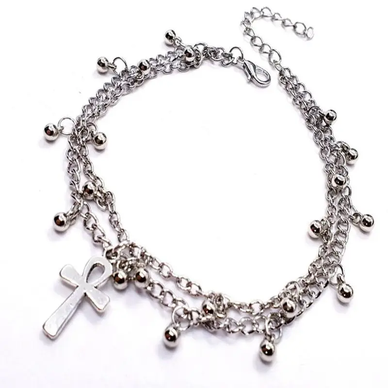 Браслет женский многослойный с цепочкой винтажный пляжный в стиле бохо
