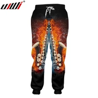 ujwi mens new cool dropshipping sweatpants 3d printed creative saxophone stitching vortex clothing man spandex pants