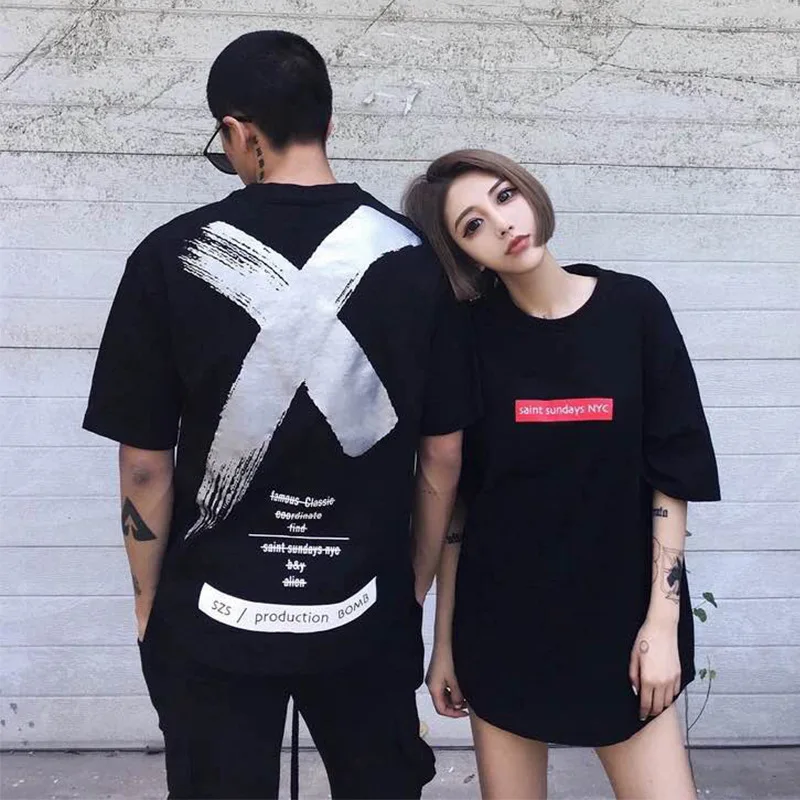 19hot распродажа модные хип хоп Harajuku High Street футболки для мужчин и женщин летние