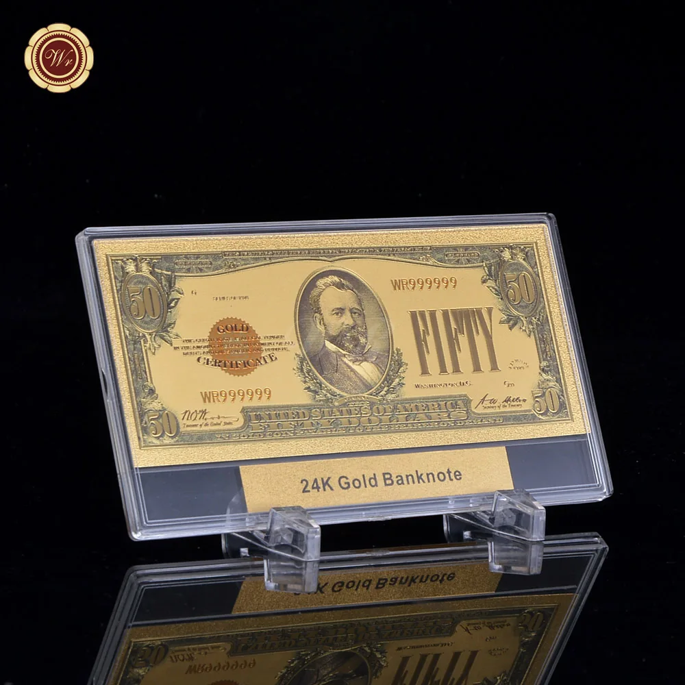 1928 USD 50 WR качество Золотая банкнота 1875 лет$5 доллар США национальные банкноты пластиковые банкноты приятные детали+ бесплатные подарки рамка дисплея - Цвет: 1928 USD 50