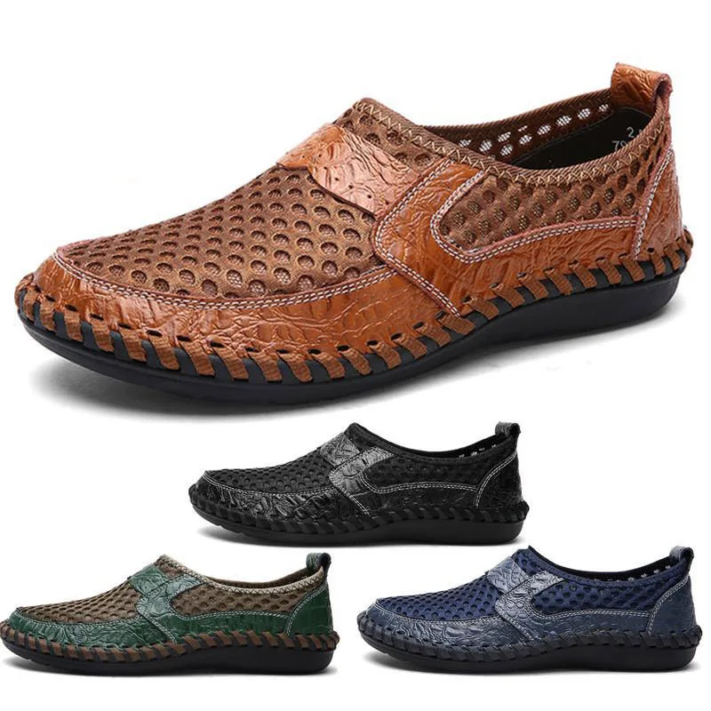 ZERO MORE Fashion Men Shoes 2019 Casual Air Mesh Summer Slip On Loafers Sewing Men's Drivings Large Sizes Breathable | Обувь