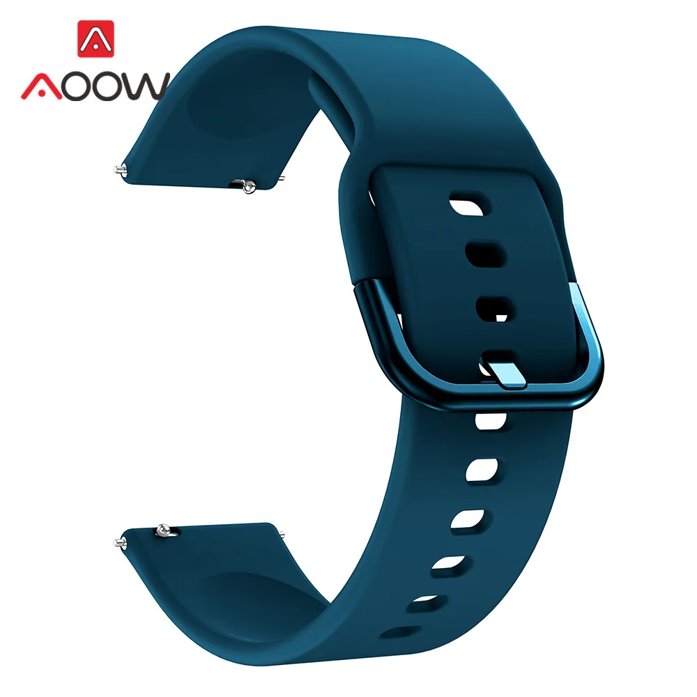 Dark green 20 мм силиконовый ремешок для часов для samsung Galaxy Watch Active 42 мм Garmin Huami Amazfit bip huawei сменный Браслет - Цвет ремешка: Dark green