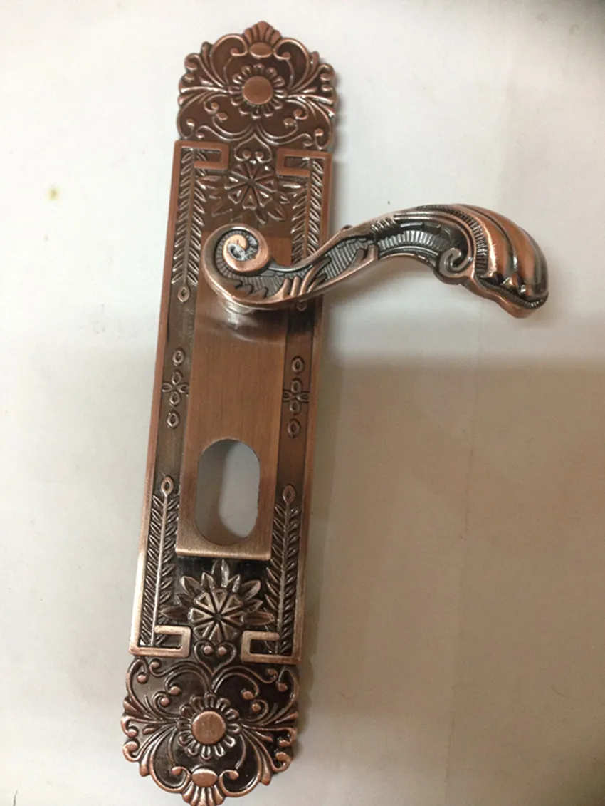 

Factory direct security door luxury red bronze carved handle