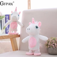 hot sale 25cm magic unicorn walking talking stuffed animal horse toy sound record unicorn plush fantasy gift for kids