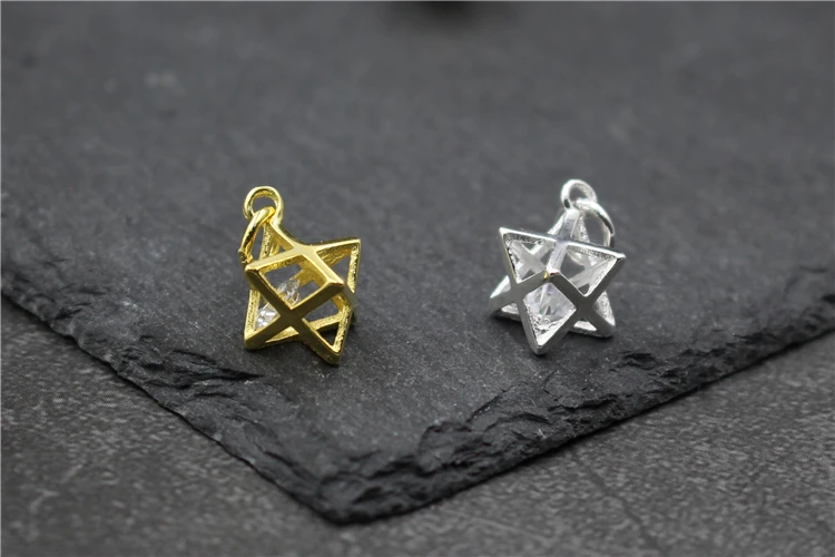 Authentic 925 Sterling Silver Color Star Zircon Charm Bracelet Beads Fit Pendant Bracelet Beads DIY Jewelry