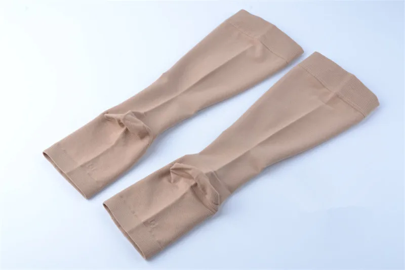 Beige-Open toe-S Компрессионные носки утягивающие Гольфы 20-30mmHg эластичные носки для кормления Компрессионные гольфы - Цвет: Beige-Open toe-S