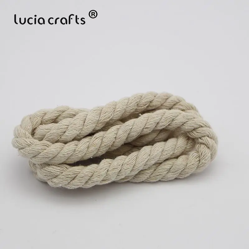 SALE 2Meters 6-20mm Rice White Thick Braided Cotton Rope Three Strand Of Woven Cotton Rope Cord DIY Crafts Bag Decoration CV0705 - Color: Style 4   10mm