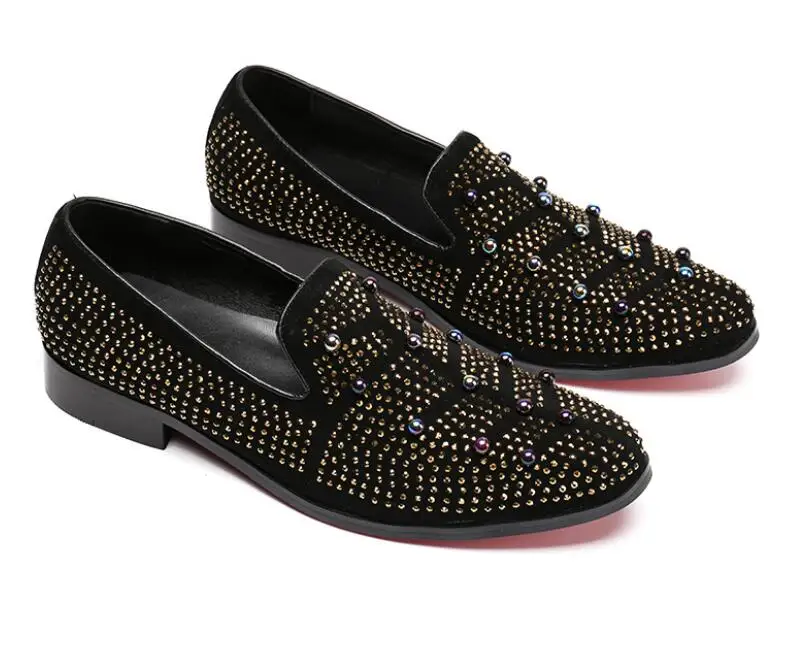 Новинка С шипами в форме одуванчиков кожаные туфли на плоской подошве Стразы