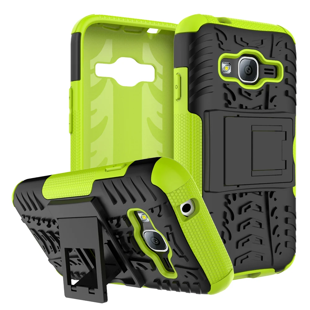 2 в 1 Hybrid Kickstand Dazzle Прочная резиновая броня жесткий противоударный чехол для samsung J1