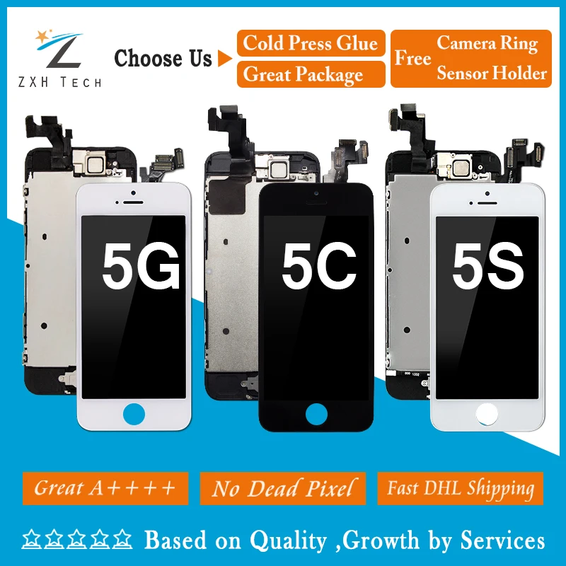 10 шт./лот DHL доставка дисплей мобильного телефона для iPhone 5/5S/5C LCD Pantalla кодирующий
