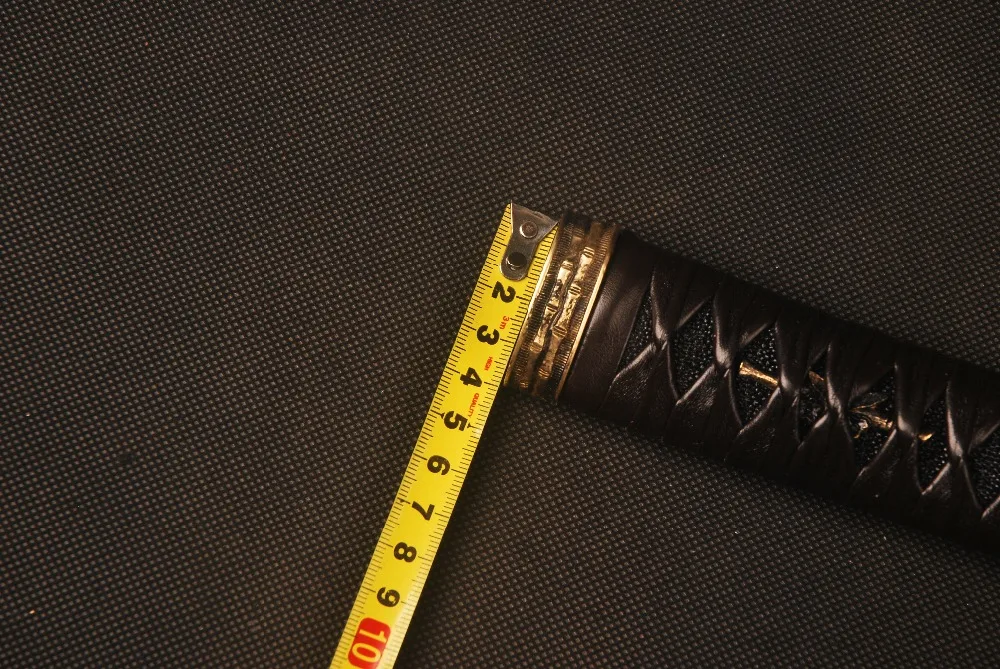 Высококачественная Черная искусственная кожа Tsuka Ито и Подлинная латунь фучи