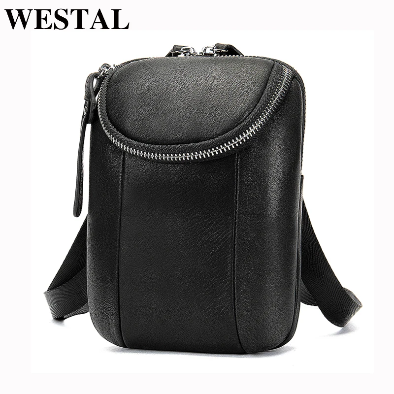 Поясная Сумка WESTAL сумка для телефона из натуральной кожи Повседневная дорожная