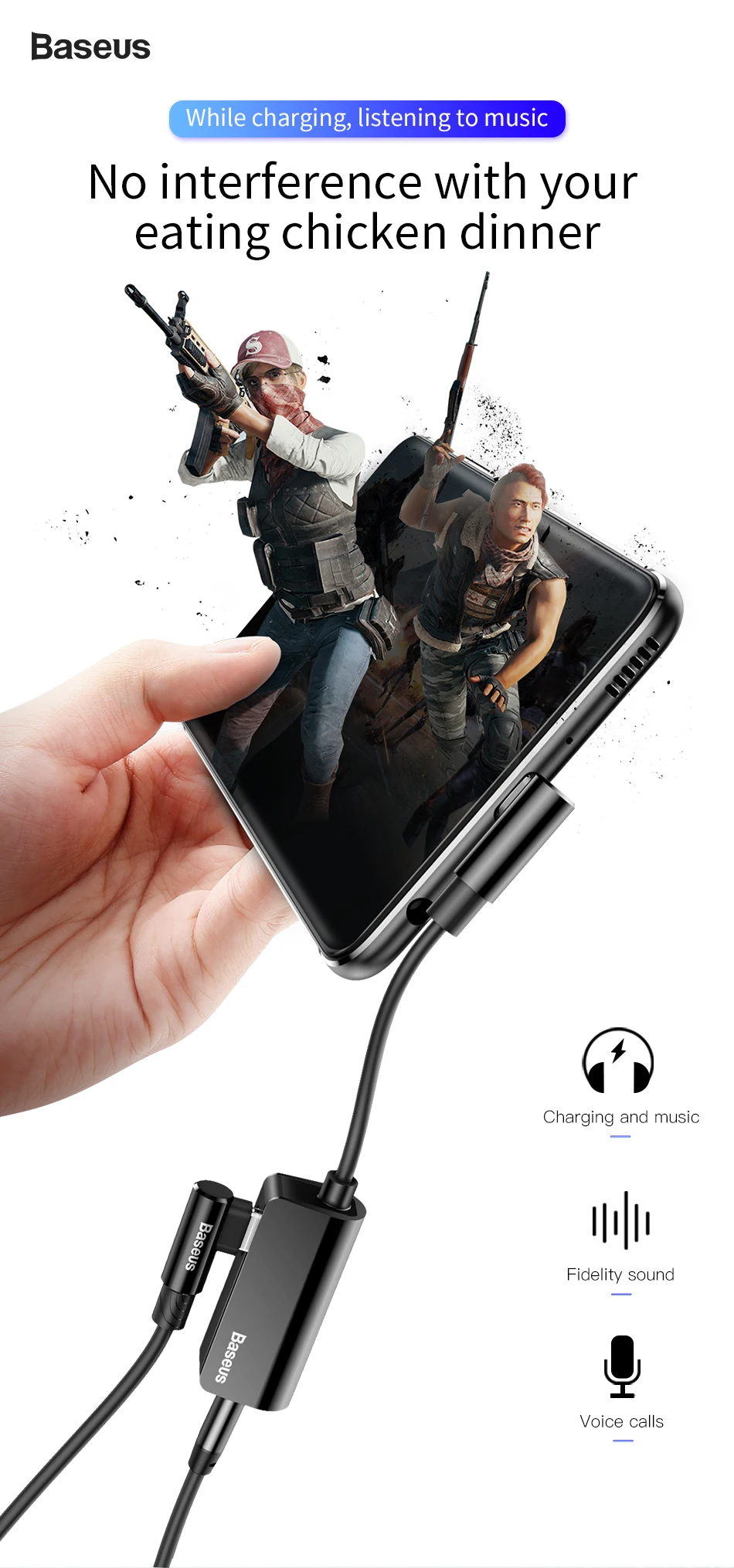 Baseus Тип C до 3,5 мм разъем для наушников кабель-адаптер для samsung S9 Xiaomi Mi8 huawei Коврики 20 Pro OTG адаптер 2 в 1 AUX конвертер