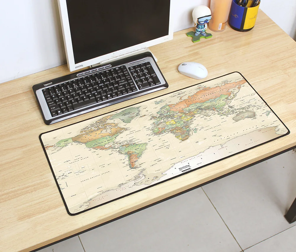 Игровой коврик для мыши карта мира 700x300 мм DIY XL большой коврик для мыши геймер с фиксацией краев аксессуары для ПК эргономичный коврик для ноутбука
