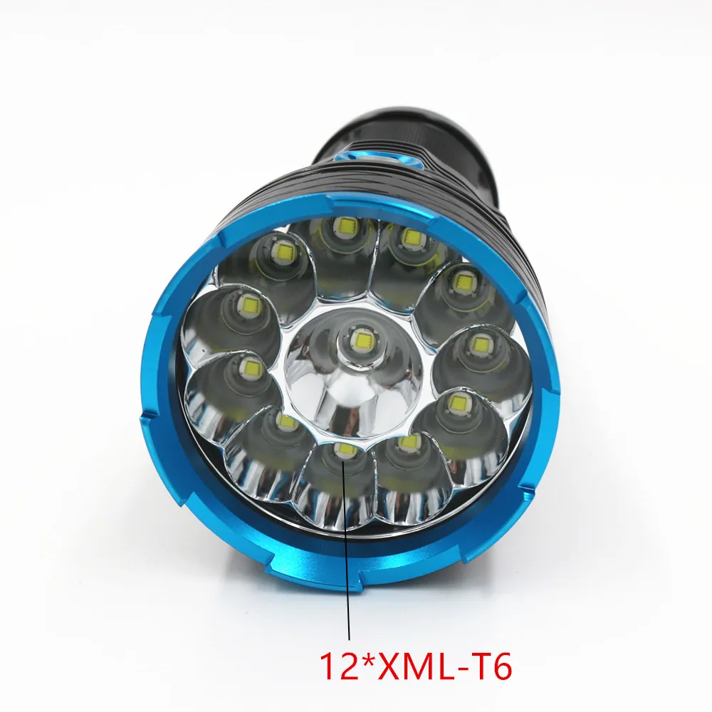 Светодиодный фонарик King 12T6 7000 люмен 12 * XM L T6 для охоты кемпинга|t6 led|light moorelight up usb