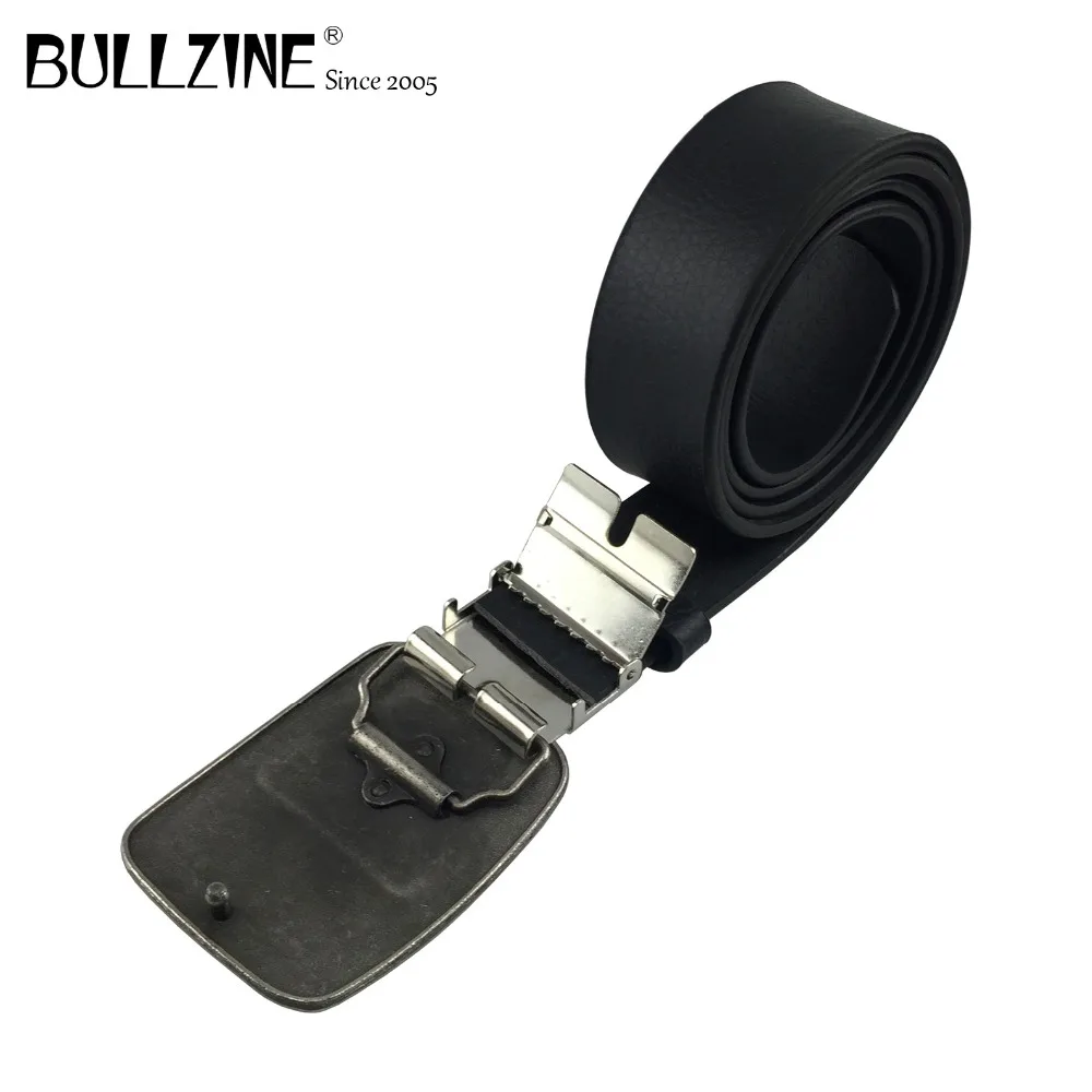 Ремни Bullzine из искусственной кожи черного цвета с соединительной застежкой для