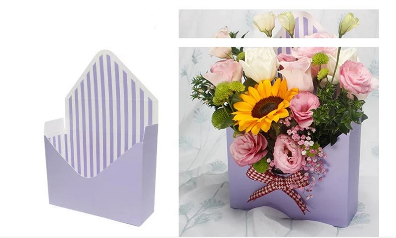 5 шт., 10 шт., 23,5 см x 8 см x 16,5 см, мини-коробка для конвертов, креативный корейский цветочный букет, ручная складка, Подарочная коробка, Цветочная коробка