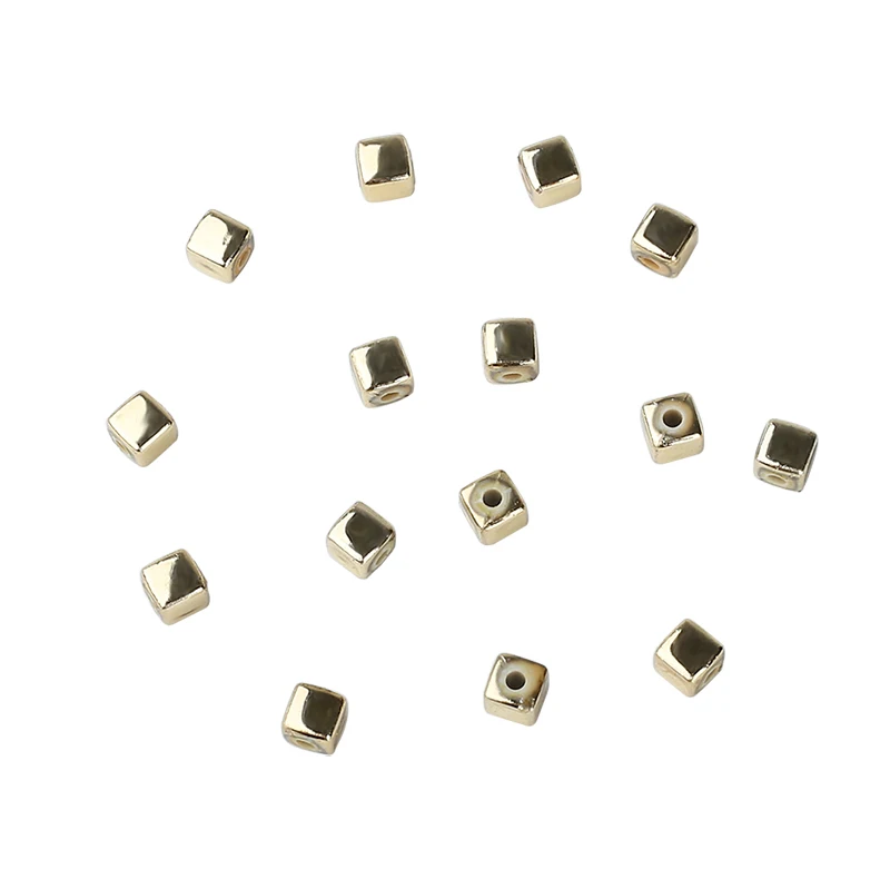200 шт/партия 4 мм золото серебро Цвет квадратные пластиковые бусины &quotсделай