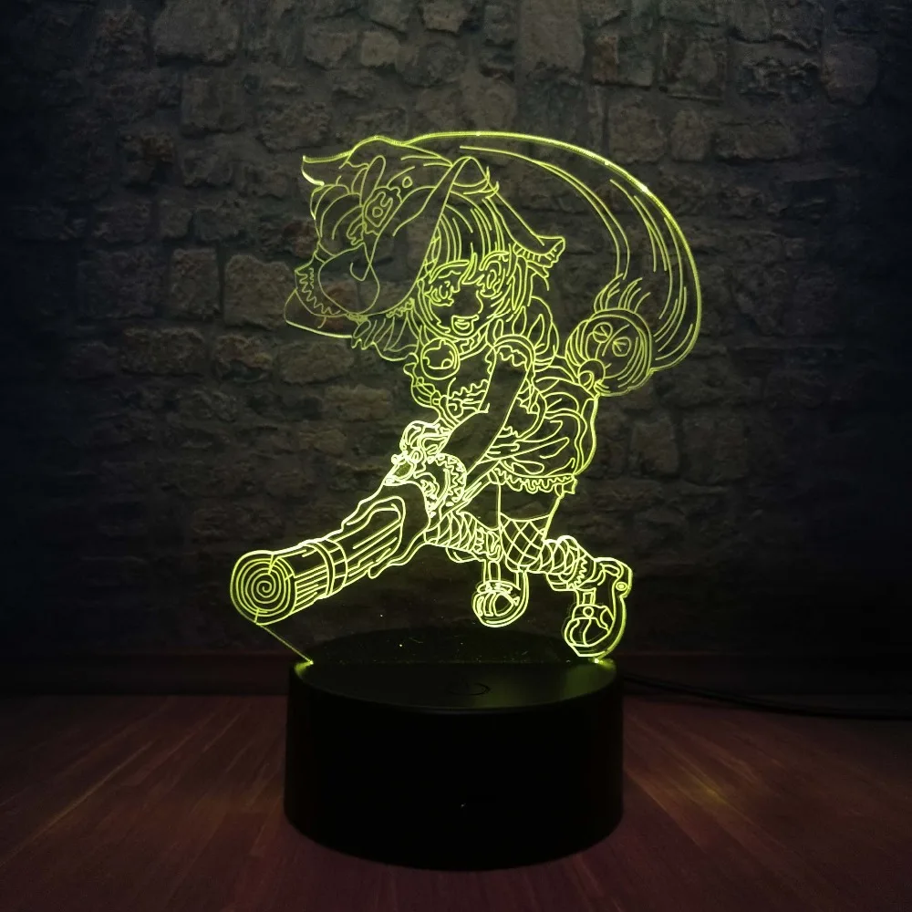 Магия сакуры круг массив 3D иллюзия светодиодный светильник 7 цветов Изменение прикроватный столик атмосфера Ночник декор поклонник Аниме подарок