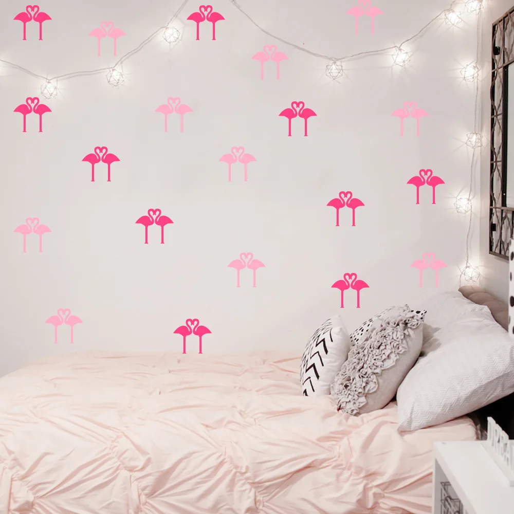 Heart-Shaped Flamingo Wall Decal Sticker Art Decor Creative Kids Room Removable Sticke Vinyl Carving Bird T170312 | Дом и сад
