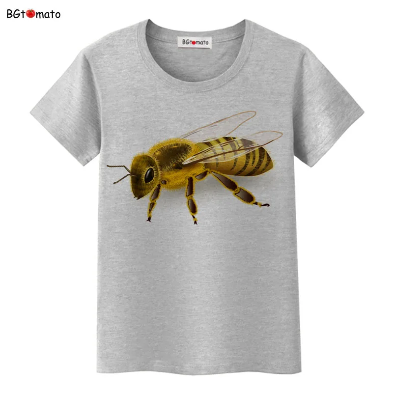 Футболка bgtomato Real honeybee Повседневная футболка лидер продаж крутая с 3d принтом