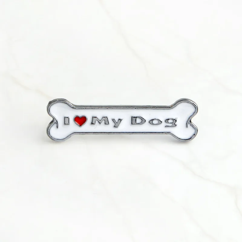 I Love My Dog Эмалированная булавка с надписью «I Love My Dog granddog Agility Crazy Dogs», милая мультяшная брошь с костями, ювелирный значок, джинсовая сумка, подарок для собаки, питомца - Окраска металла: I Love My Dog