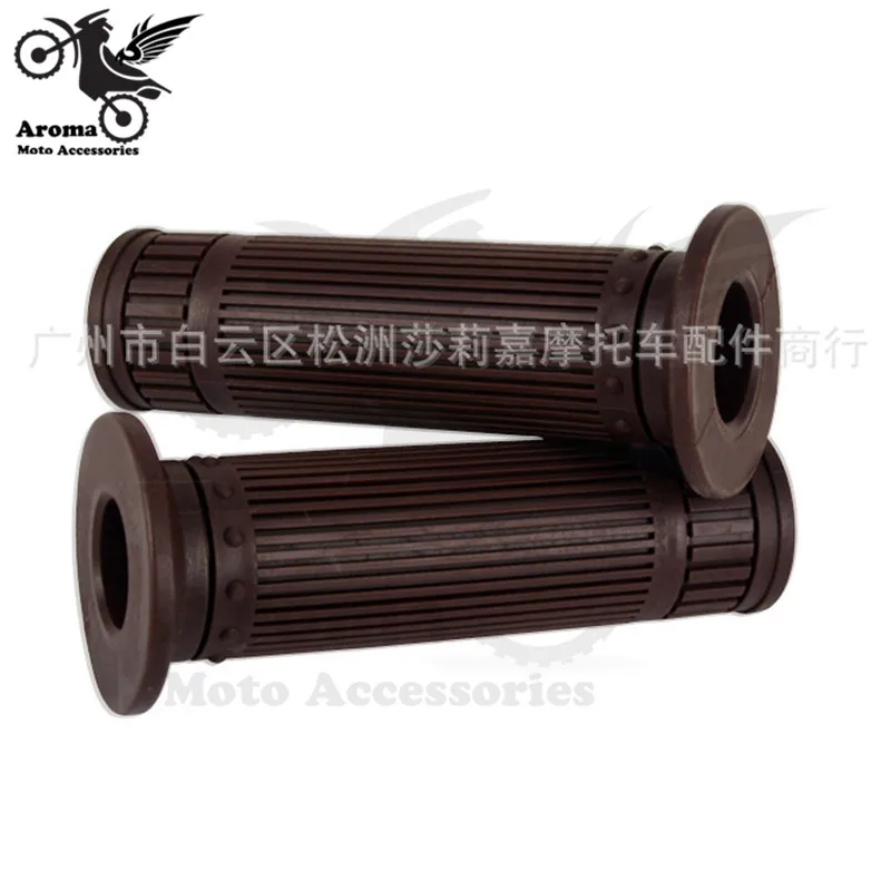 dark brown Ретро резиновые мото rcycle аксессуары винтаж для harley Кафе Racer поплавок на заказ мото руль Универсальный 22 мм мото rbike ручки - Цвет: dark brown
