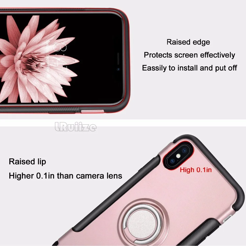 Ударопрочный защитный чехол lruize с вращением на 360 градусов для iphone 11 Pro Max Xr 87 6s Plus 5