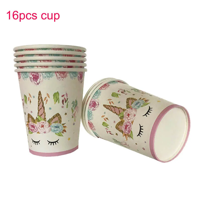C unicorn cup Булавка рог на Единороге Вечерние игры единорога декорации с днем рождения детей день детей предметы для вечеринки, сувениры - Цвет: C unicorn cup