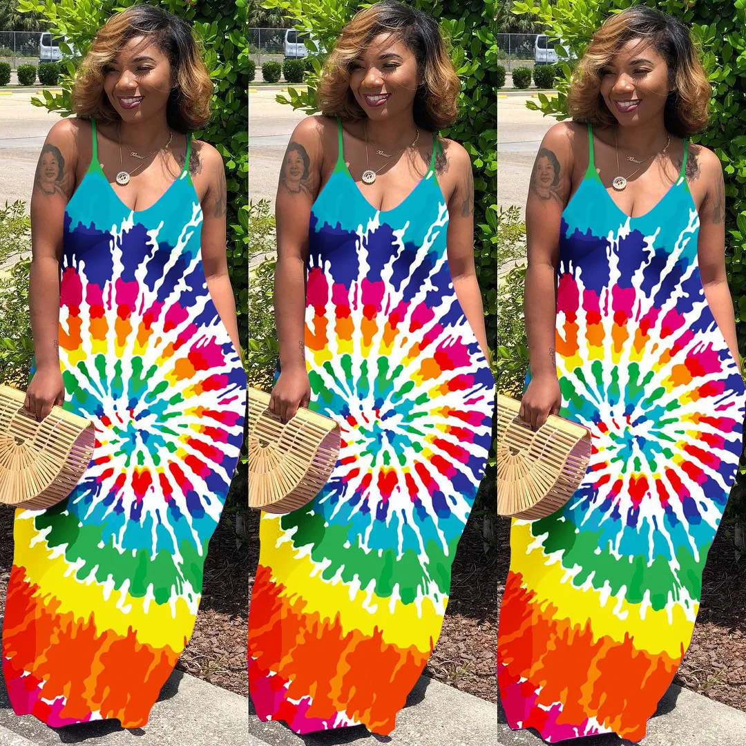 2019 африканская Летняя женская разноцветная черная с дырками галстук-краситель